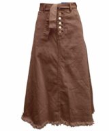 Refuge Laney Frayed  Midi Skirt