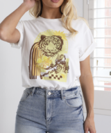 White Sandstorm Sunset Tiger Tee