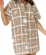 By Frankie Soleil Tan Shirtdress