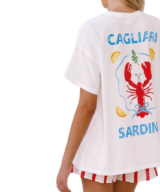 By Frankie Lobster Sardinia Wht Tee