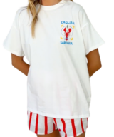 By Frankie Lobster Sardinia Wht Tee