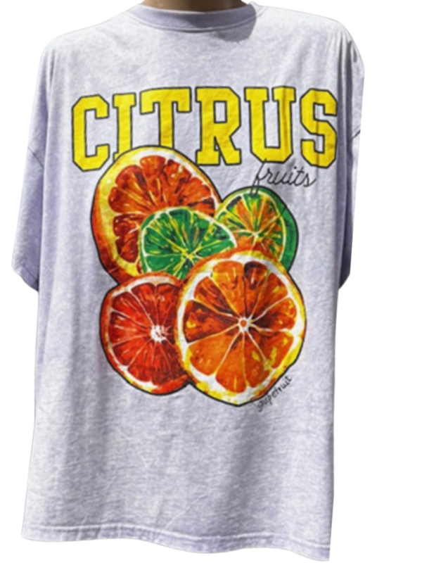 By Frankie Citrus Lilac Acid Wash T