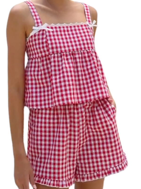 By Frankie Gingham Checker Short