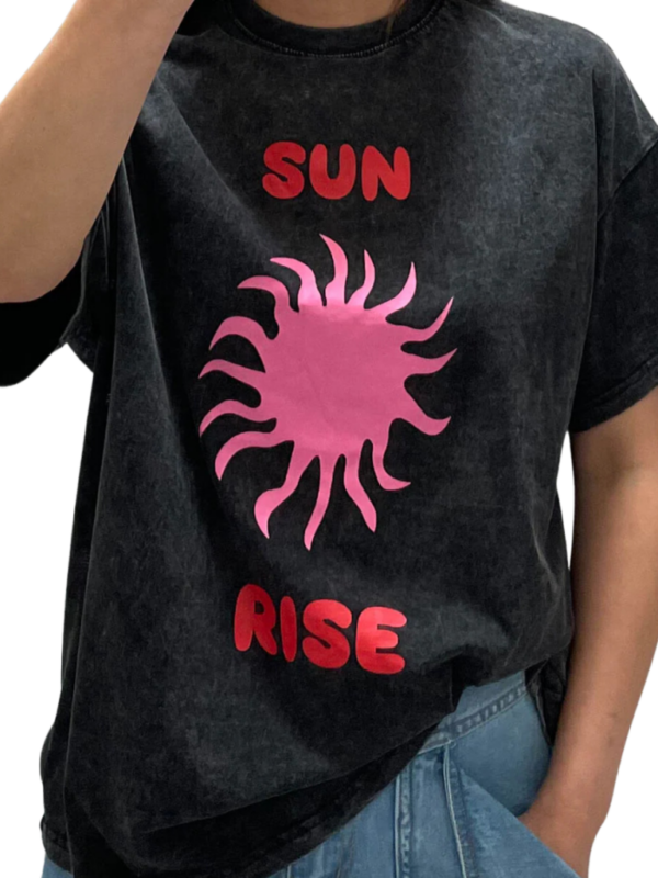 By Frankie Sun Rise Acid Wash Tee