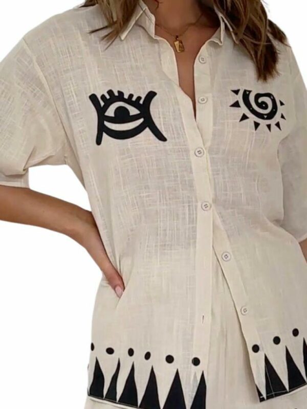 By Frankie Tribal Beige Ss Top