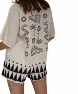 By Frankie Tribal Beige Ss Top
