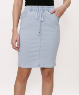 Country Denim Cd Drawstring Knee Skirt