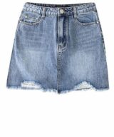 Country Denim Lilah Ripped Hem Skirt