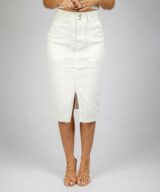 Country Denim Cd Front Split Midi Skirt