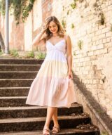 Silver Wishes Elsa Colour Block Midi