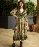 Silver Wishes Ray Peacock Midi Dress