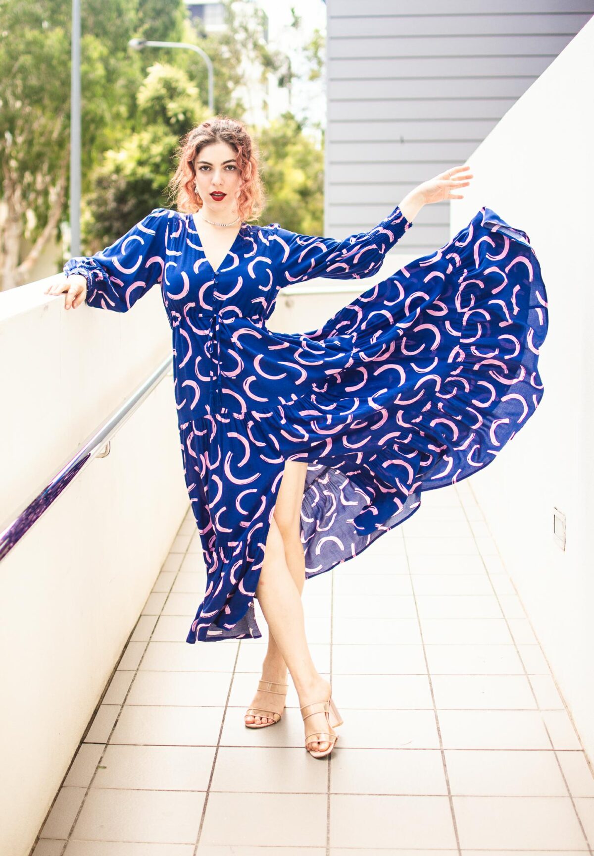Fria Silver Wishes Ellie Print Maxi Dress