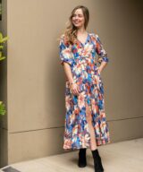 Fria Silver Wishes Autumn 3/4 Slv Maxi Dress