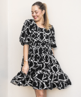 Fria Silver Wishes Ana Print Mini Dress