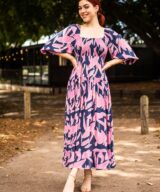 Fria Silver Wishes Margo Ruched Mid Dress