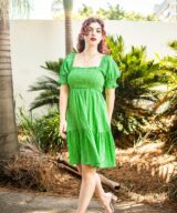 Fria Silver Wishes Rylie Puff Slv Mini Dress
