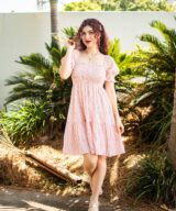 Fria Silver Wishes Rylie Puff Slv Mini Dress