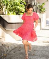 Fria Silver Wishes Zoie Shirred Mini Dress