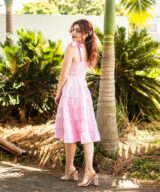 Silver Wishes Mae Check Tie Up Midi