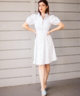Fria Silver Wishes Virginia Puff Slv Midi