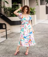 Fria Silver Wishes Betsy Flower Midi Dress