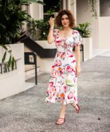 Fria Silver Wishes Betsy Flower Midi Dress