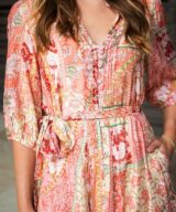 Fria Silver Wishes Patchwork Print Mini Dres