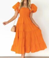 Pink Diamond Melina Tier Midi Dress