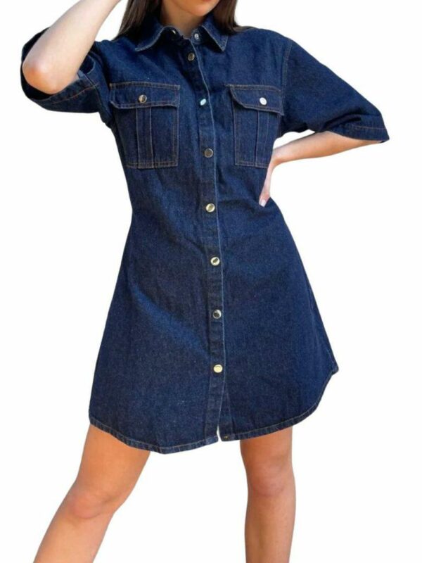 Aiyana Amoura Ss Denim Dress