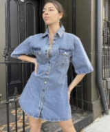 Aiyana Amoura Ss Denim Dress