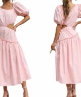 Pink Diamond Charli Puff Slv Cutout