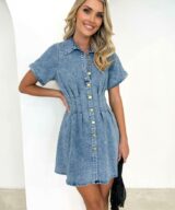 Pink Diamond Paloma Denim Mini Dress