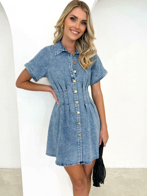 Pink Diamond Paloma Denim Mini Dress