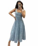 Pink Diamond Leanna Midi Pleat Dress