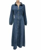 Pink Diamond Camila Ls Denim Maxi Drs