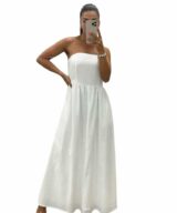 Pink Diamond Leah Strapless Maxi Dress