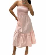 Pink Diamond Lucy Strapless Maxi Dress
