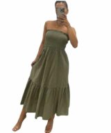 Pink Diamond Lucy Strapless Maxi Dress