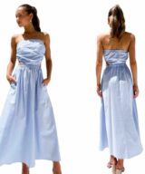 Pink Diamond Brynlee Strapless Midi