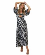 Pink Diamond Sasha Twist Puff Slv Maxi