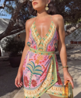 Mia Milani Rio Faux Wrap Mini Dress