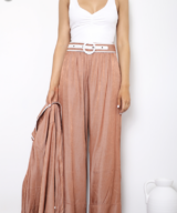 White Sandstorm Kendall Pant With Belt