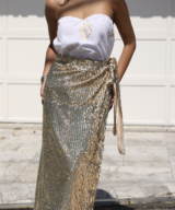 Mia Milani Lia Wrap Sequin Maxi Skir