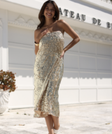 Mia Milani Lia Wrap Sequin Maxi Skir