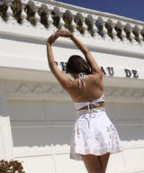Mia Milani Khalani Halter Mini Dress