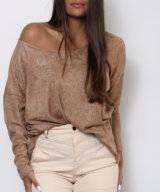 White Sandstorm Daphne Lux Knit Top