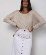 White Sandstorm Daphne Lux Knit Top