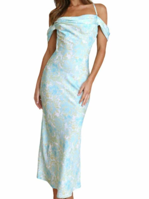 Shareen Aspen Cowl Satin Dress