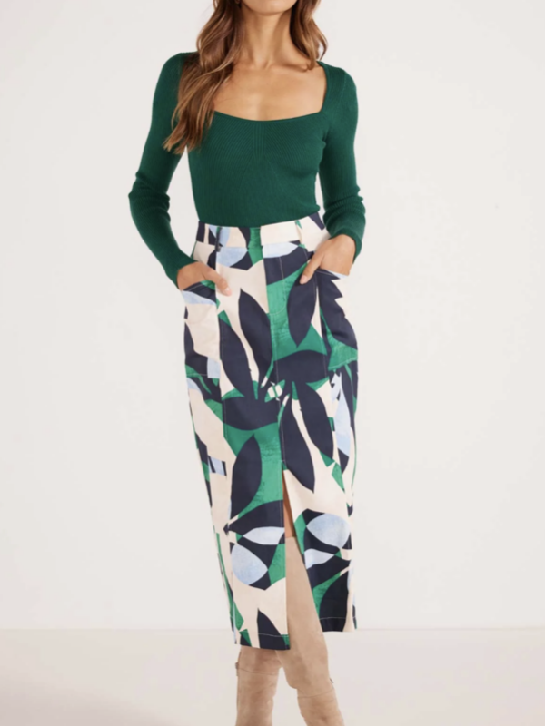 Minkpink Faven Drill Midi Skirt