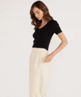 Minkpink Laura Scallop Knit Tee